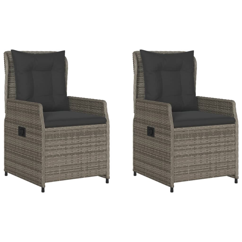 Gartensessel 2 Stk. Verstellbar Schwarz Poly Rattan