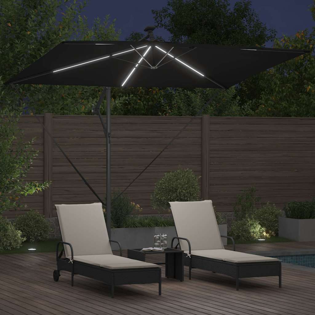 Sonnenschirm Sand 294 x 200 x 270 cm Polyester und Aluminium