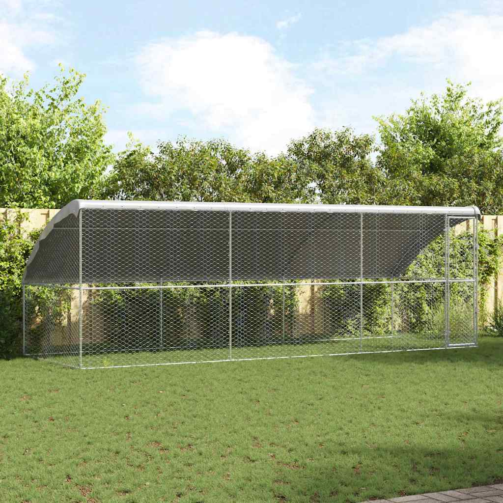 Hundekäfig 2 pcs Silber 4 x 2 x 2 m Verzinkter Stahl