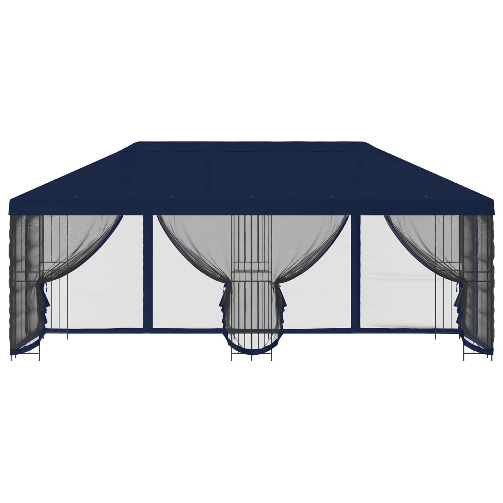 Pavillon mit Seitenwänden 6 x 3 m Beige Polyester und Stahl 190
