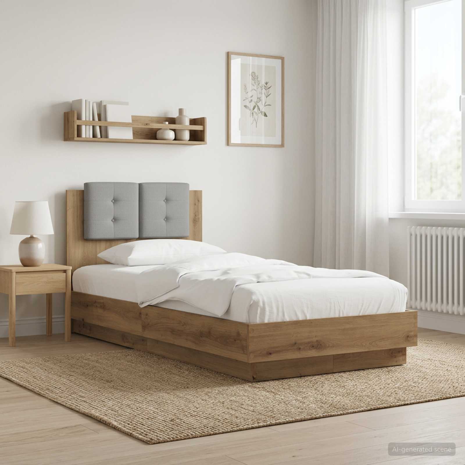 Bettgestell mit Kopfteil Grau Sonoma 180x200 cm Holzwerkstoff