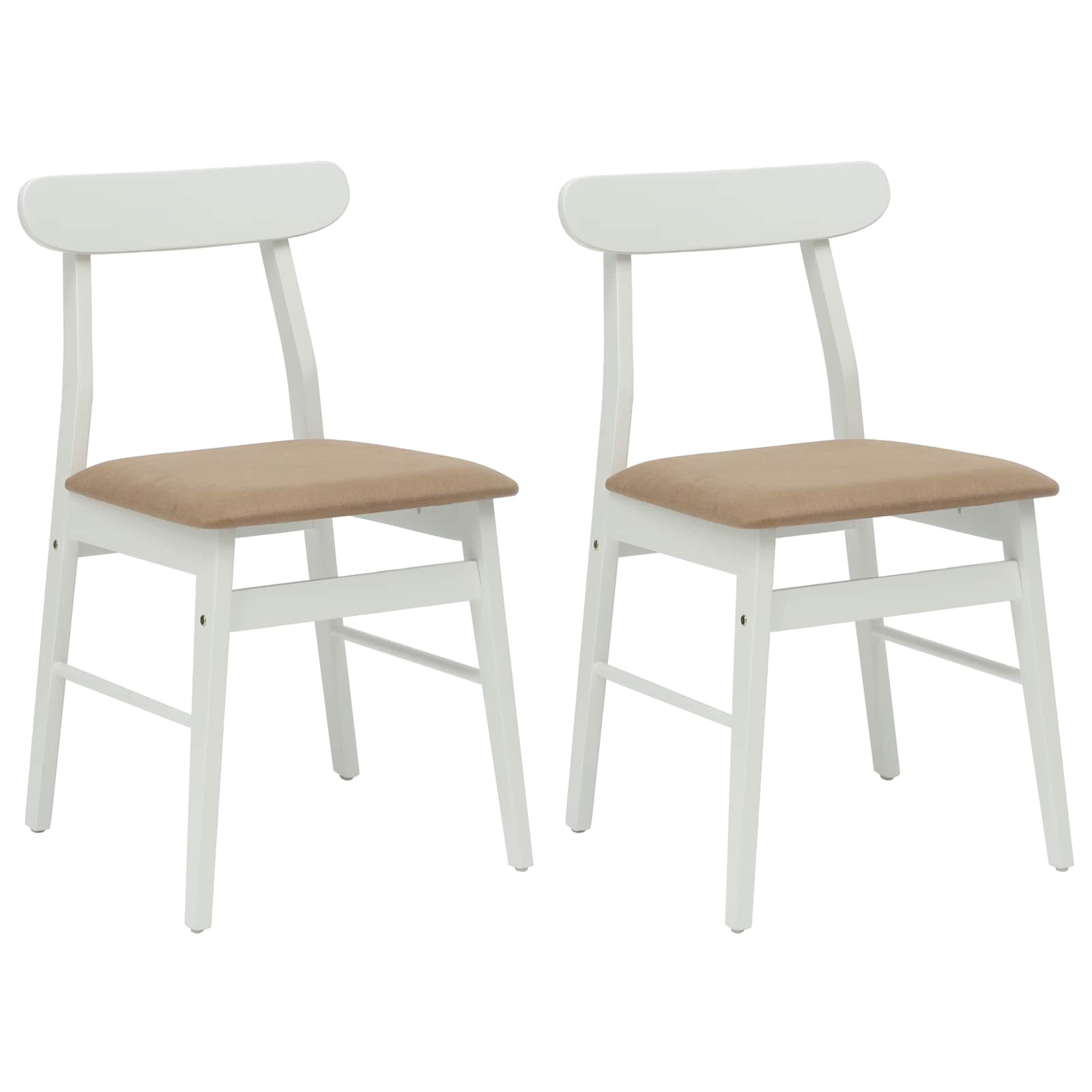 Esszimmerstuhl 2 pcs Dunkelbraun, Hell Massives Gummiholz