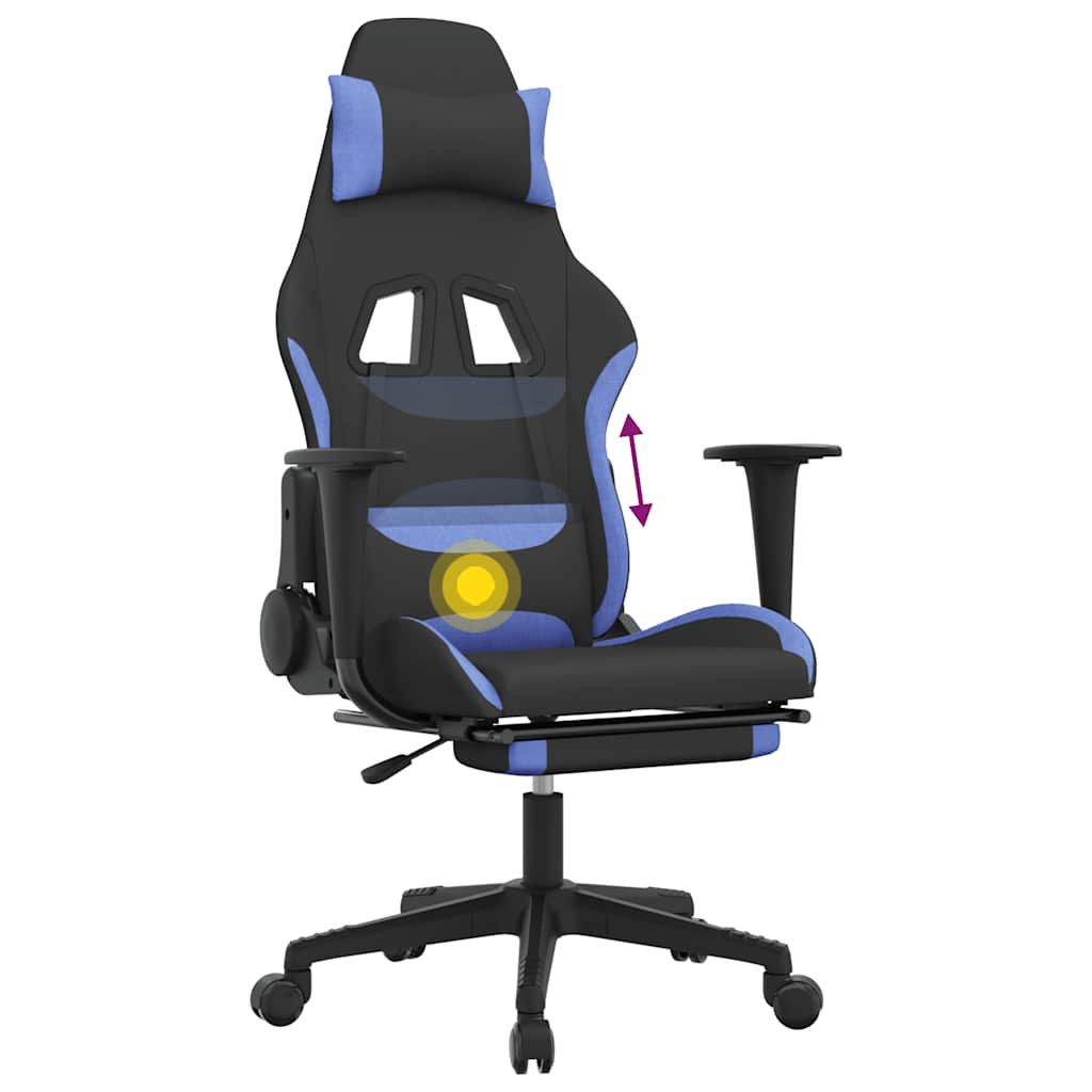 Gaming-Stuhl mit Massagefunktion Schwarz und Creme Stoff