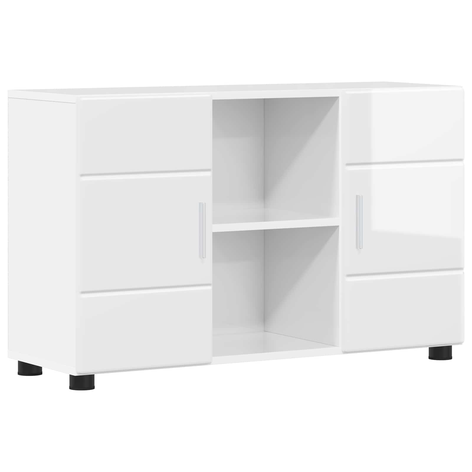 Highboard mit Regal FLORIN Weiß 60 x 35 x 182 cm Holzwerkstoff