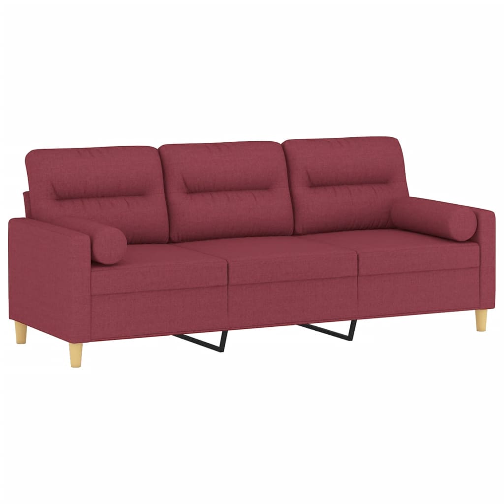 2-Sitzer-Sofa mit Zierkissen Braun 120 cm Stoff