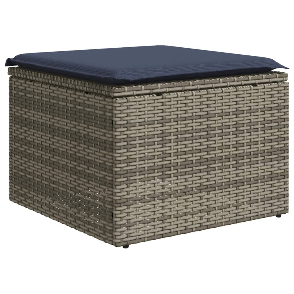5-teiliges Gartensofa-Set mit Kissen, schwarzes Polyrattan
