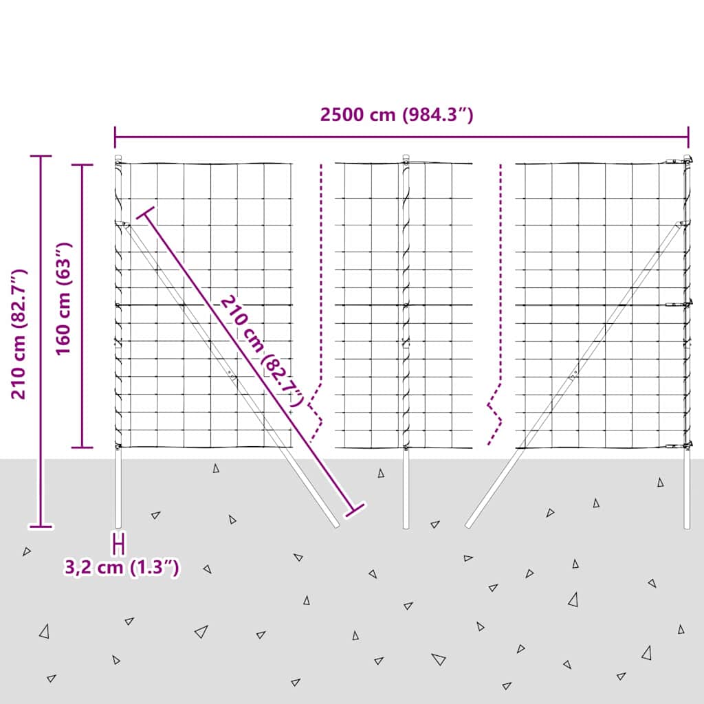 Ground Fix Geschweißter Drahtzaun 25 x 0,8 m Silber Netz