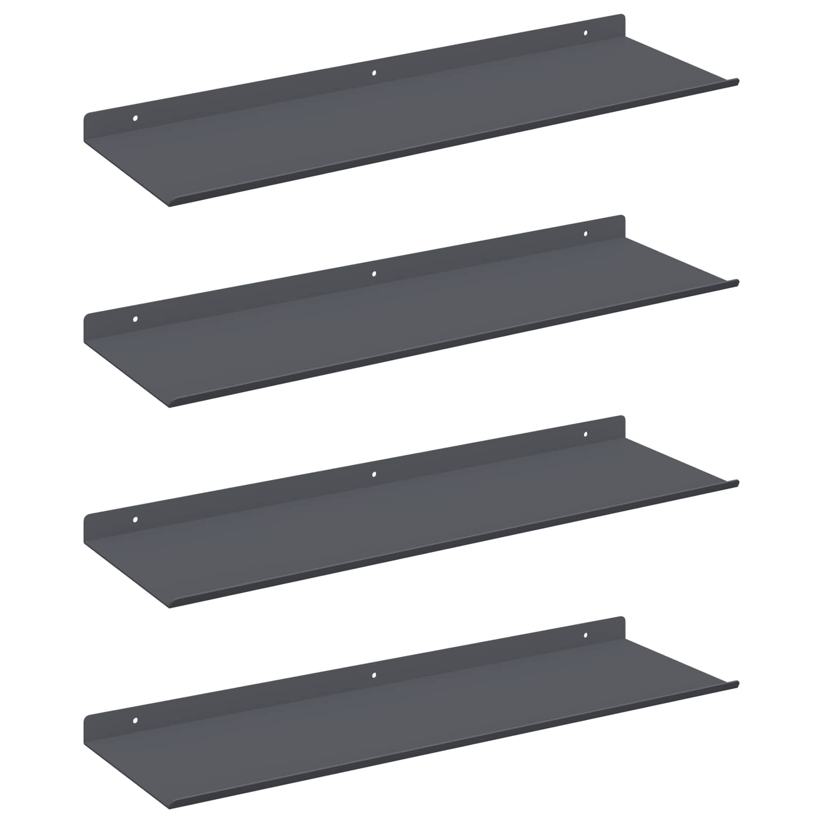 Schwebendes Regal 3 pcs Schwarz 40 x 9 x 2,5 cm Stahl