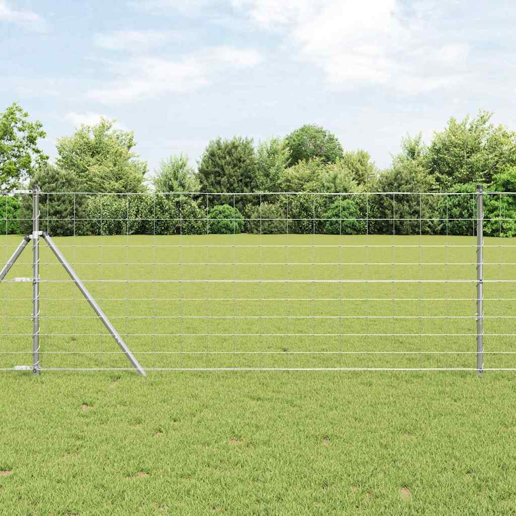 Ground Fix Geschweißter Drahtzaun 25 x 0,8 m Silber Netz