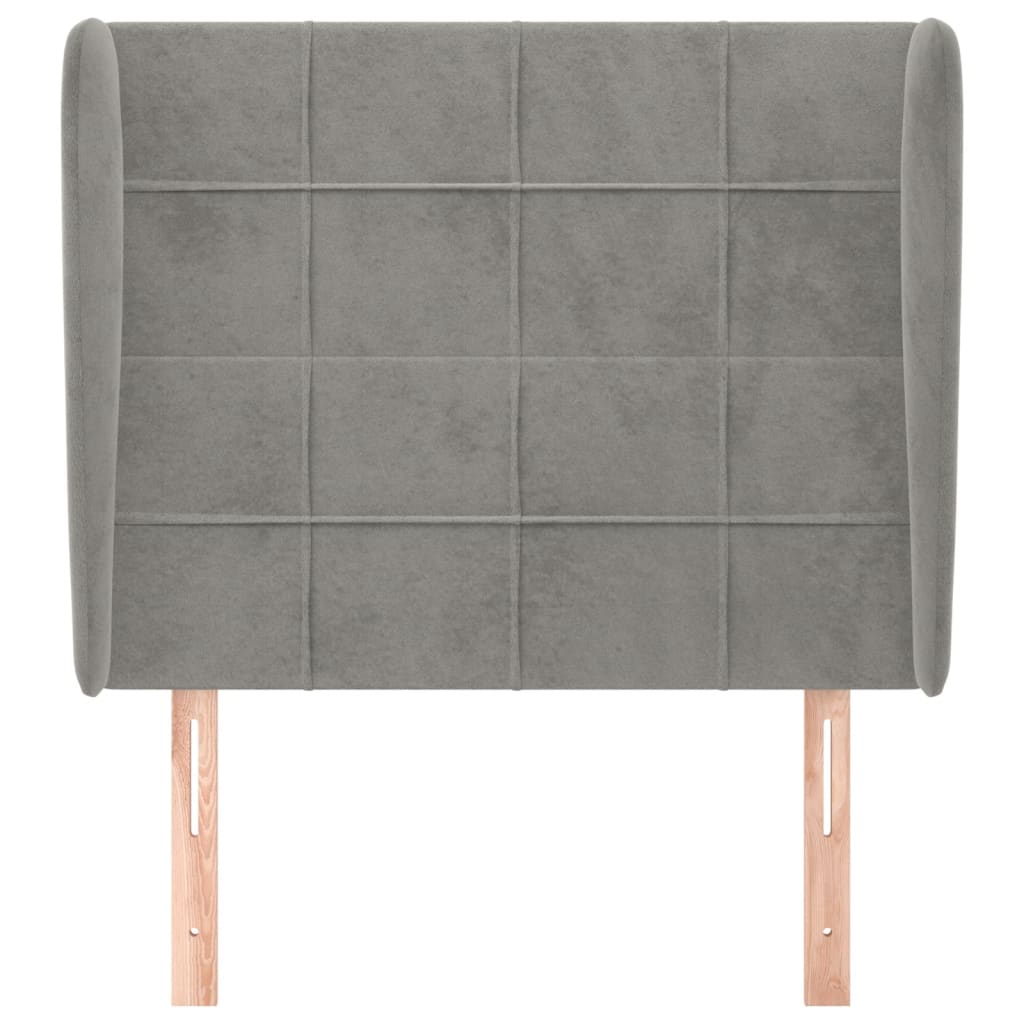 Kopfteil mit Ohren Dunkelblau 93x23x78/88 cm Samt