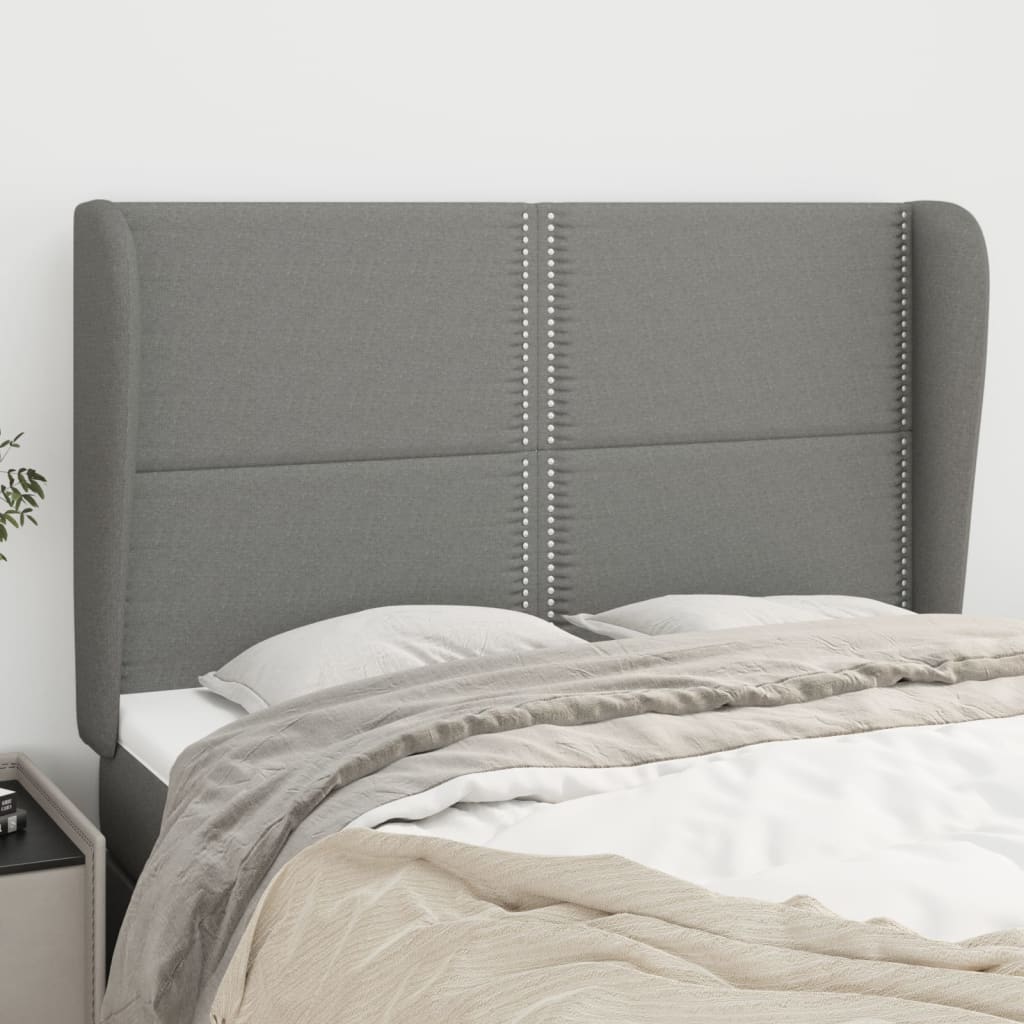 Kopfteil mit Ohren Dunkelgrau 83x23x78/88 cm Stoff