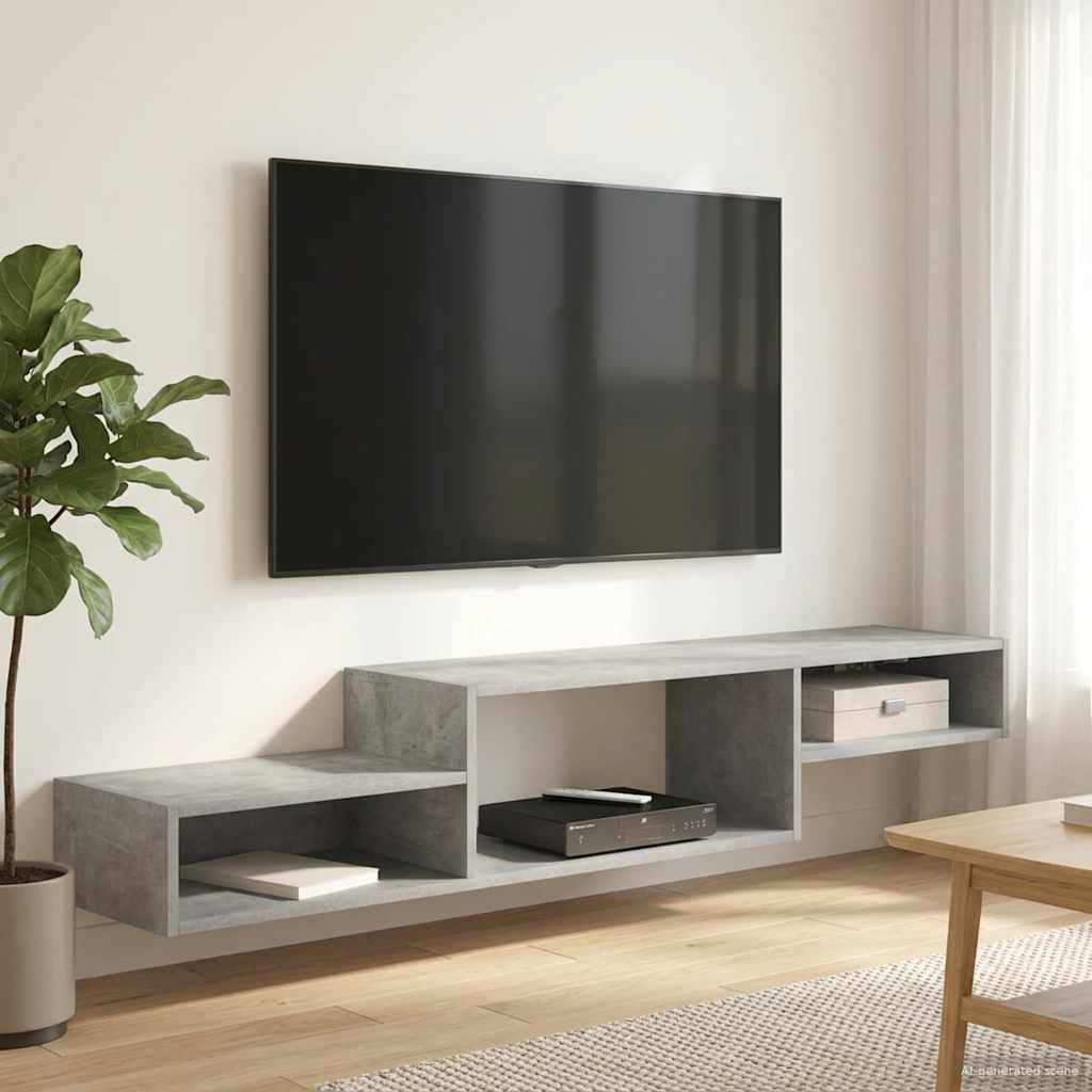 Wandmontierter TV-Schrank Wandhalterung Weiß 150 x 28 x 26 cm