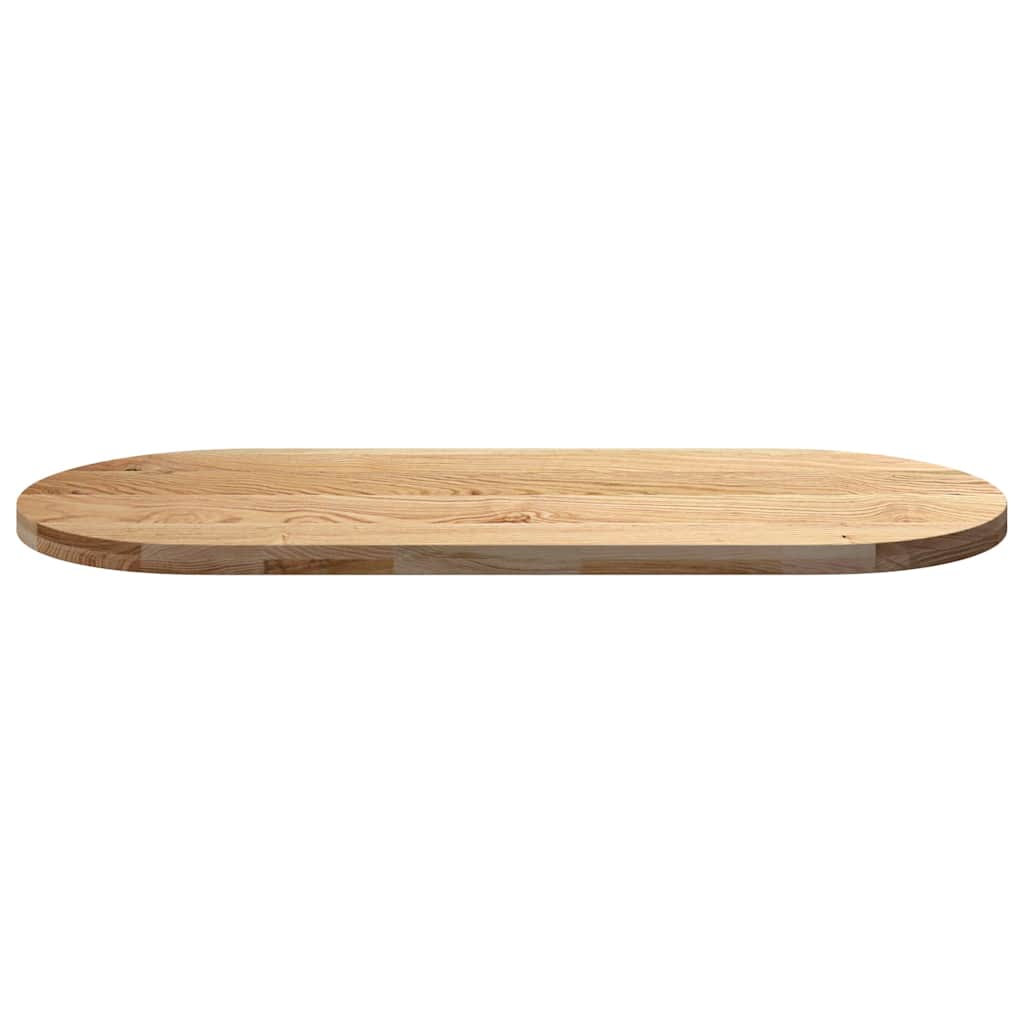 Tischplatte 80x40x2 cm Massivholz Eiche Oval