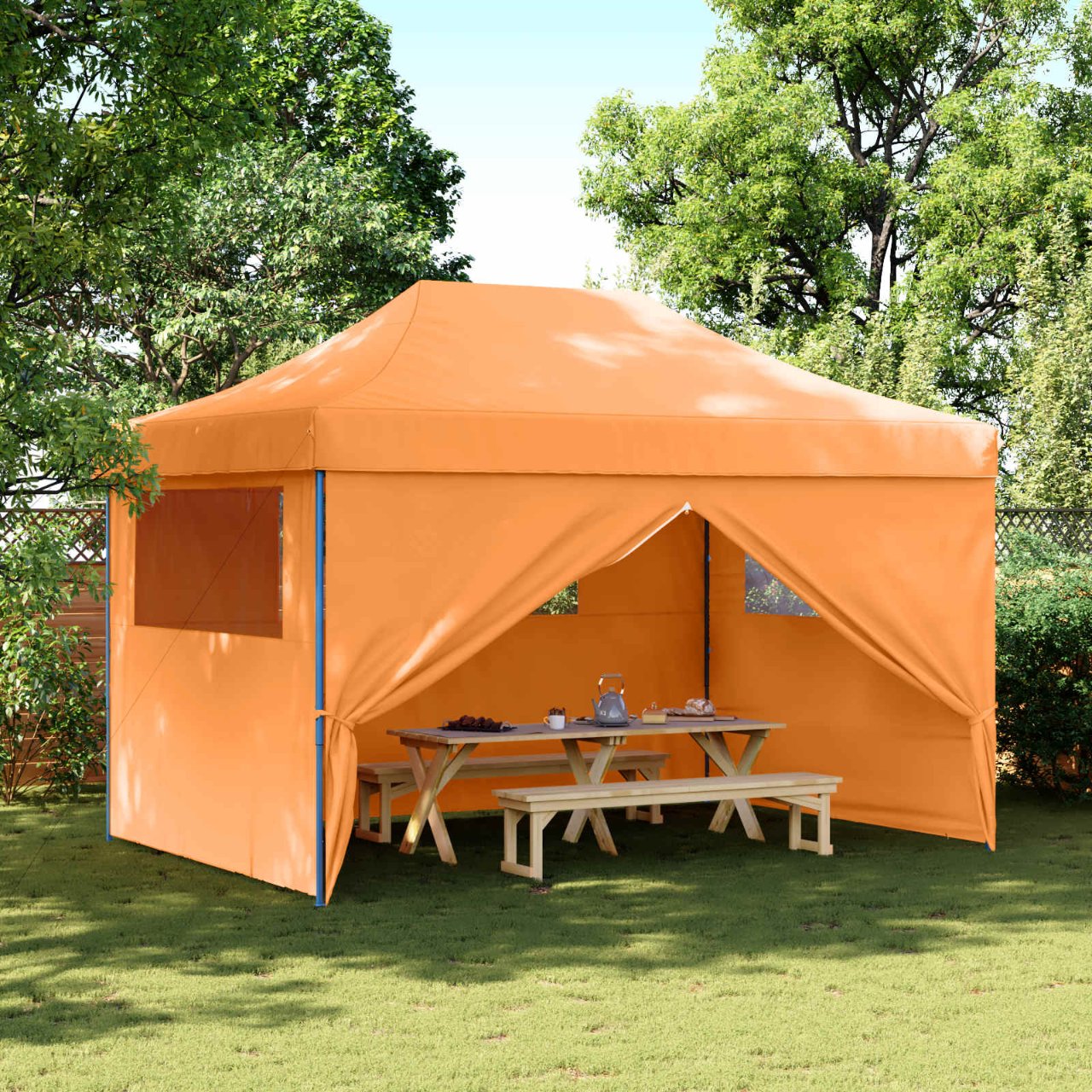 Partyzelt Faltbar Pop-Up Beige 410x279x315 cm
