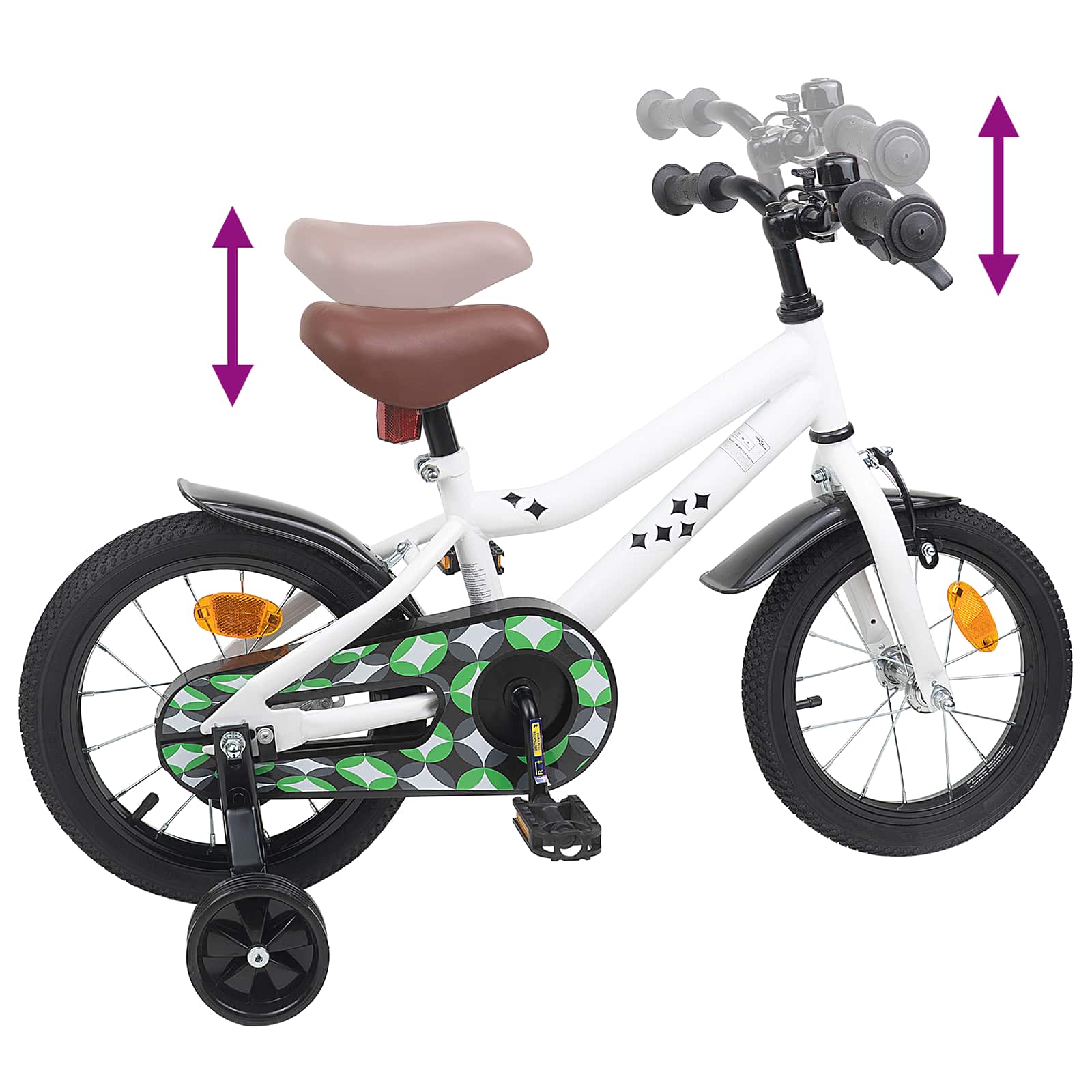 Kinderfahrrad 12 Zoll für 2-4 Jahre alt Schwarz