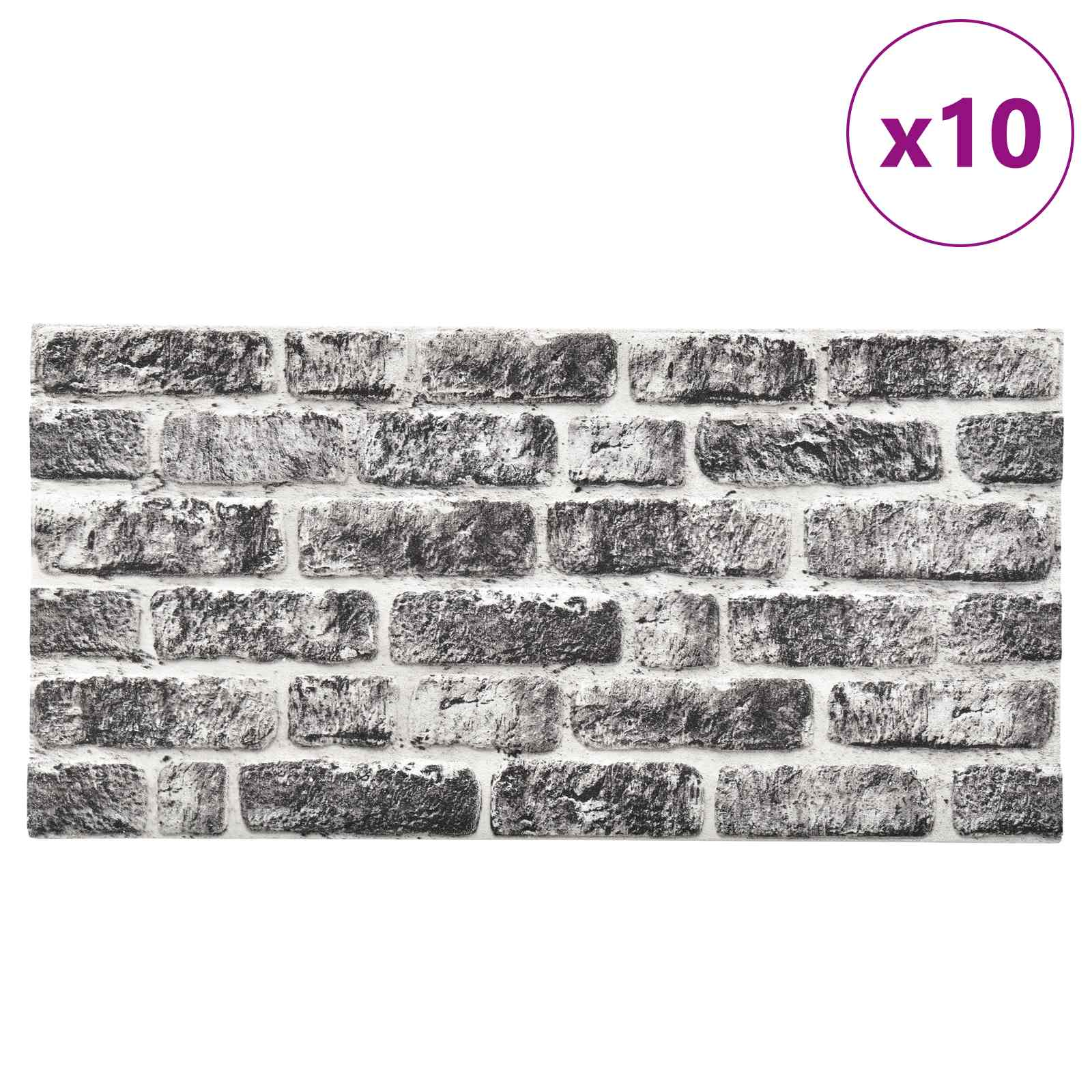 Wandpaneele 10 pcs Ziegel 100 x 50 cm EPS-Schaum