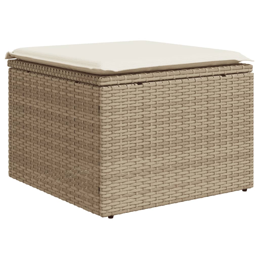 6-tlg. Garten-Sofagarnitur mit Kissen Schwarz Poly Rattan