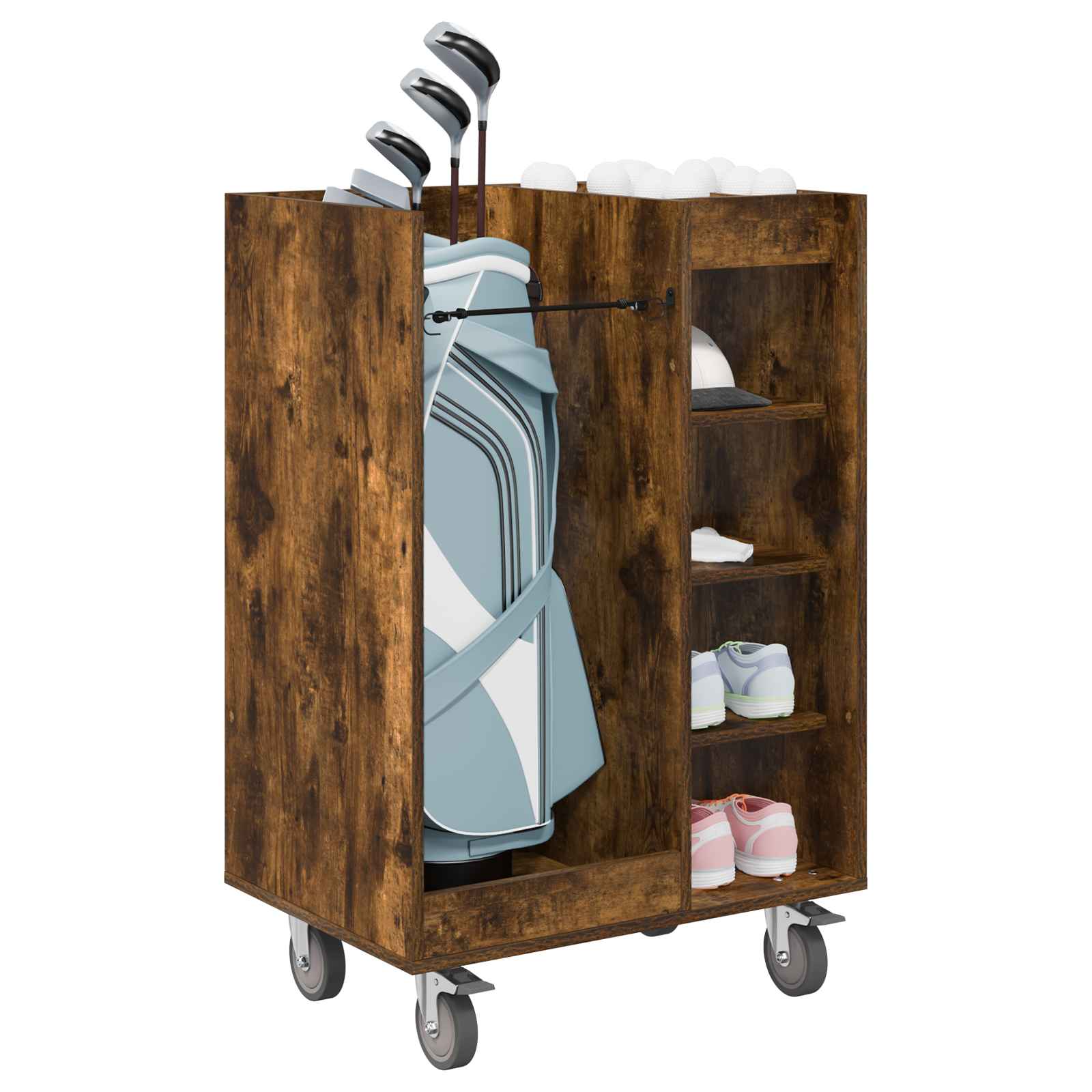 Golf Schrank Mit Rad Uni Weiß 65 x 45 x 98 cm