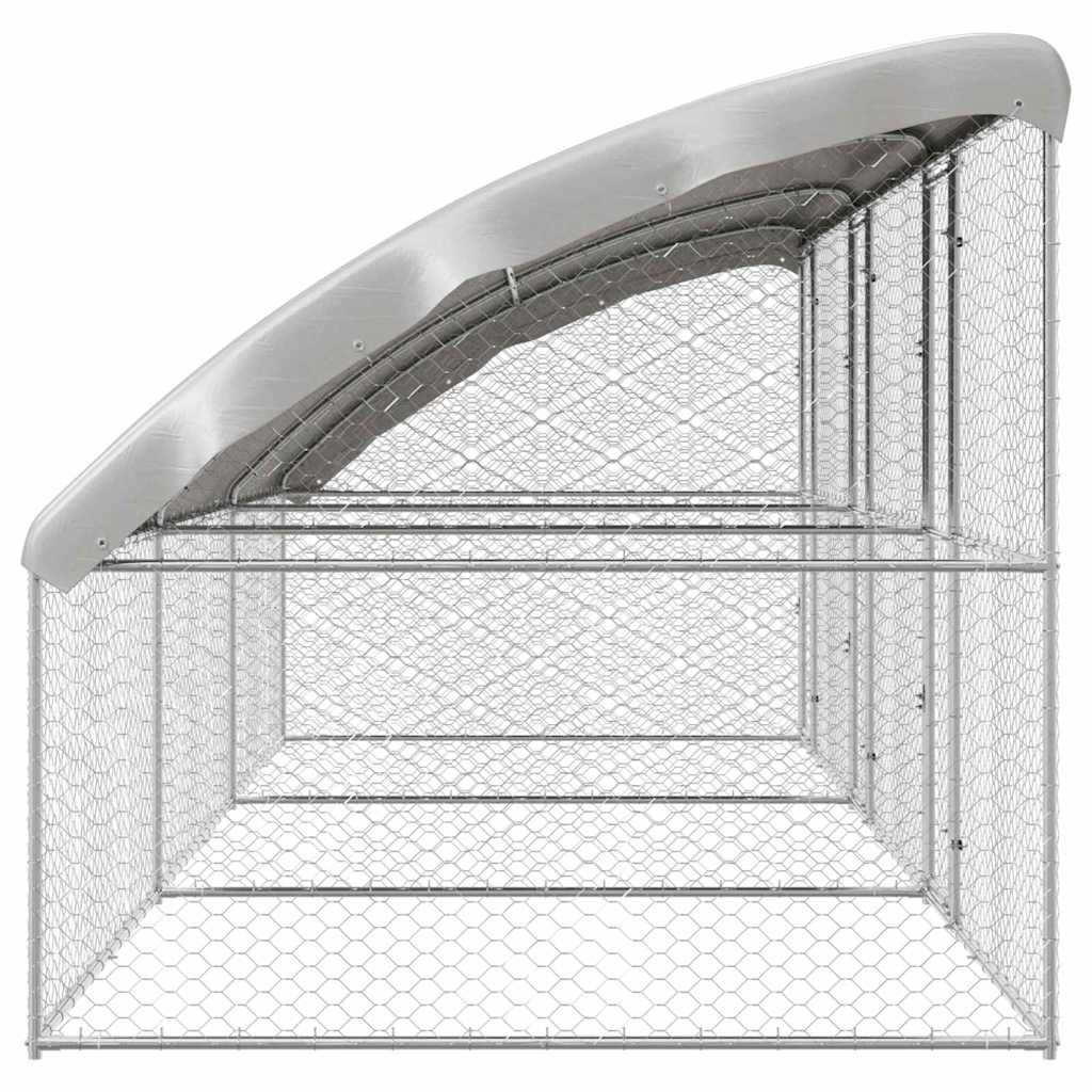 Hundekäfig 2 pcs Silber 4 x 2 x 2 m Verzinkter Stahl