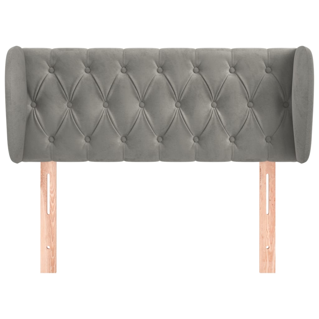 Kopfteil mit Ohren Dunkelblau 93x23x78/88 cm Samt