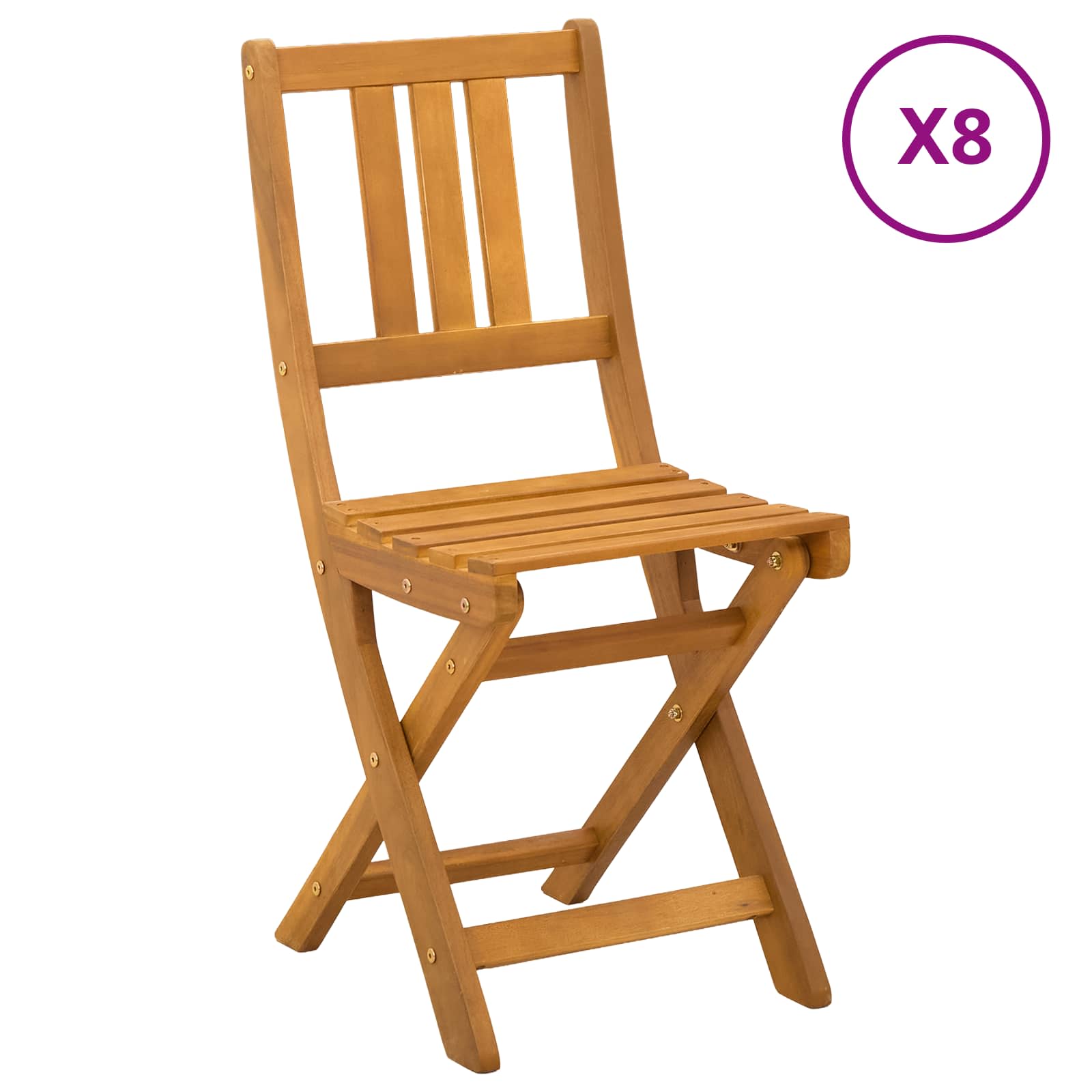 Außen Bistro-Stühle 6 pcs Natur Massivholz Akazie