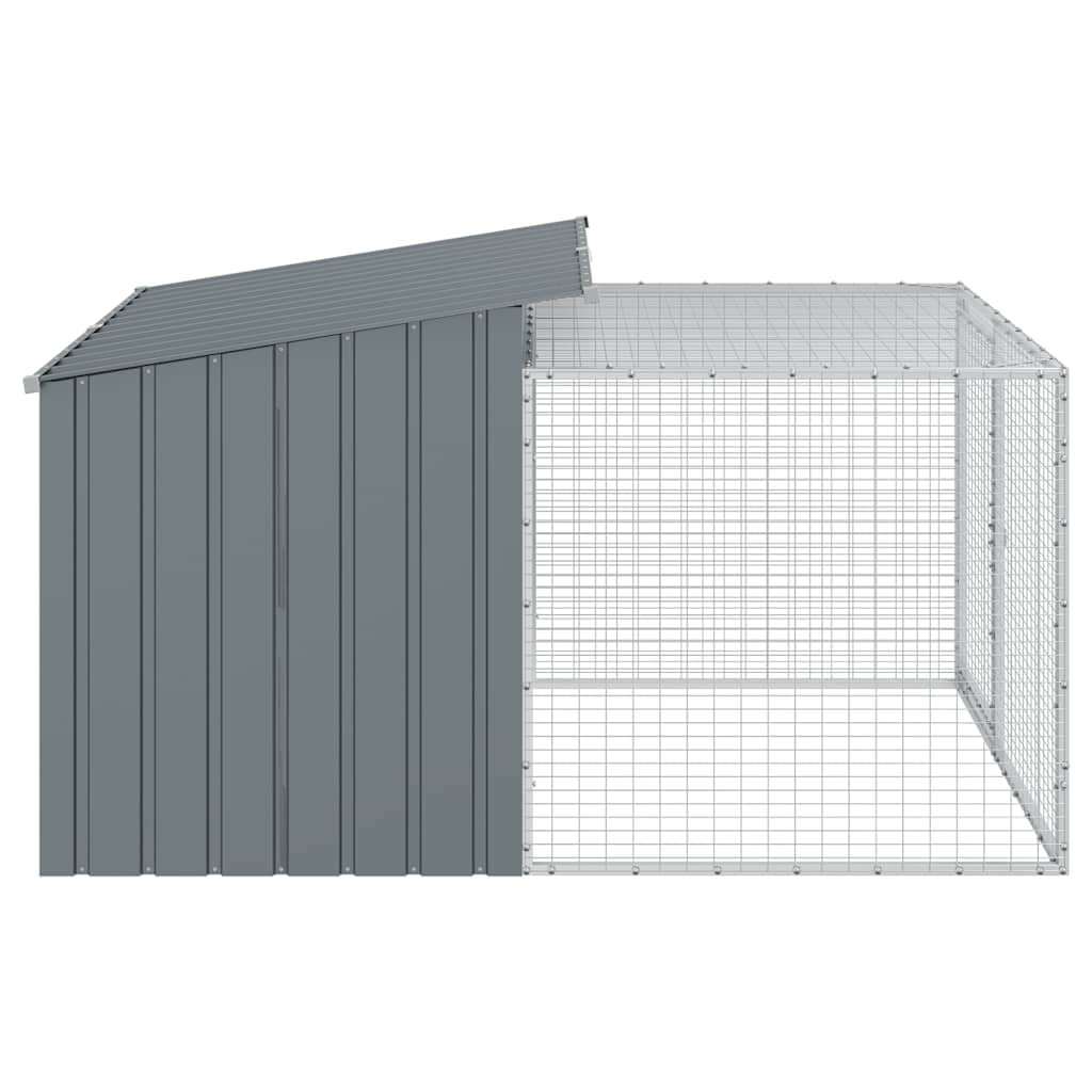 Hundehütte mit Dach Anthrazit 153x91x110 cm Verzinkter Stahl