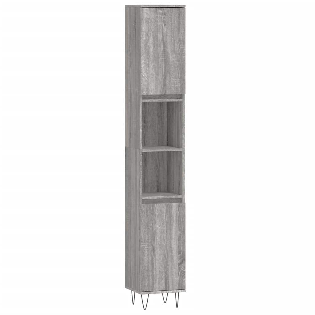 3-tlg. Badmöbel-Set Räuchereiche Holzwerkstoff