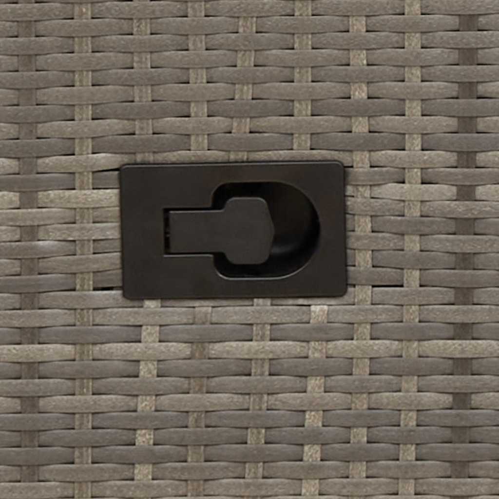 Gartensessel Verstellbar mit Kissen Schwarz Poly Rattan