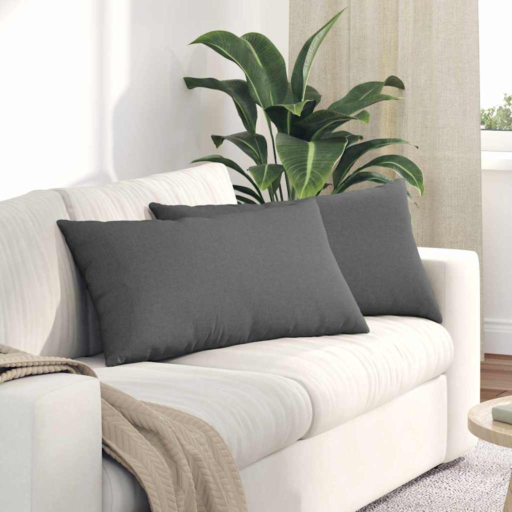 Sofakissen 2 pcs Hellgrau 50 x 30 cm Stoff