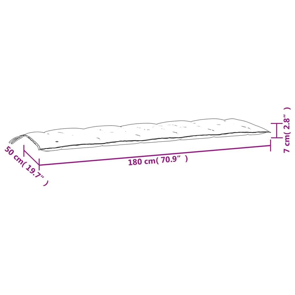 Gartenbank-Auflage Melange Anthrazit 100x50x7 cm Stoff
