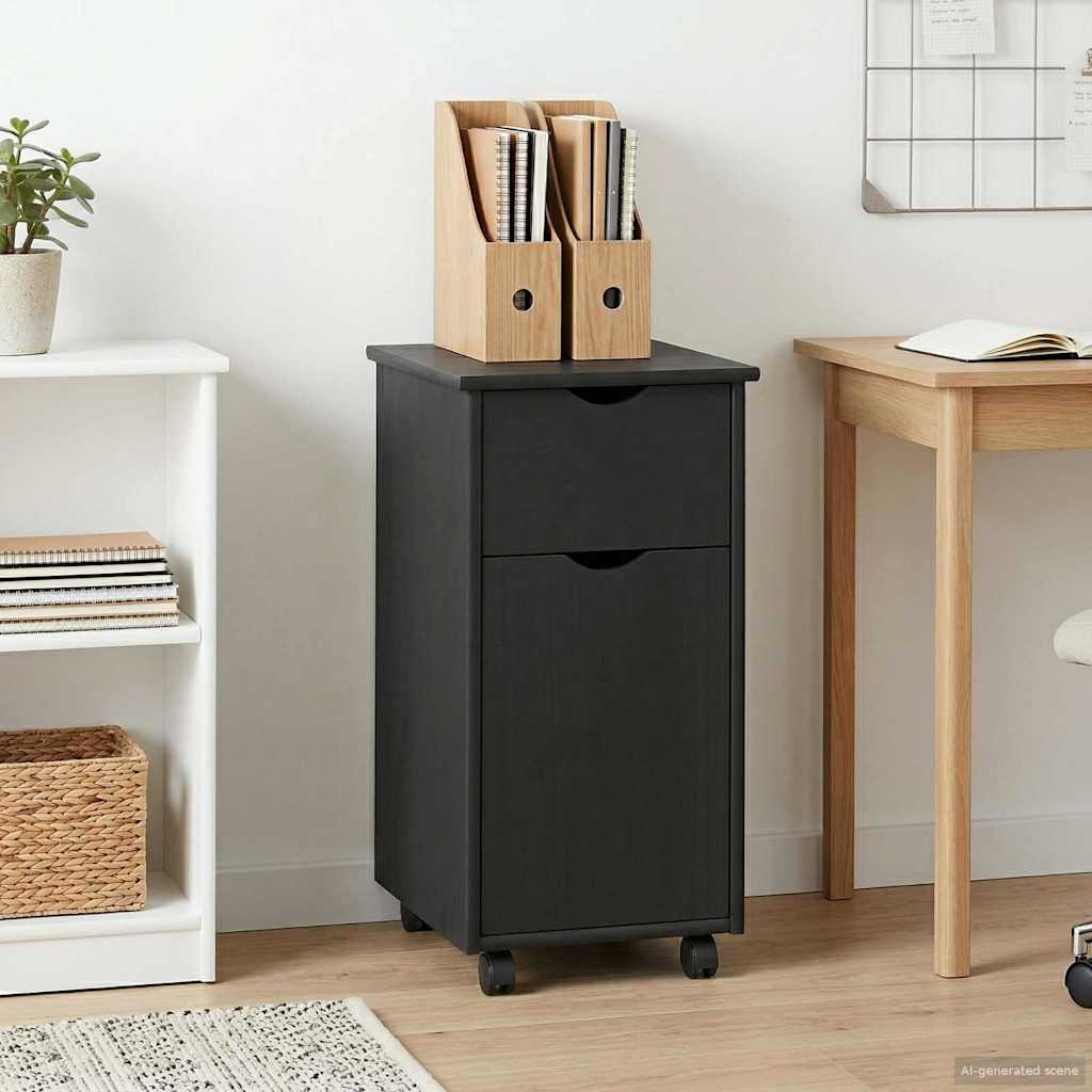 Rollschrank Honigbraun 34 x 39 x 65,5 cm Massivholz Kiefer