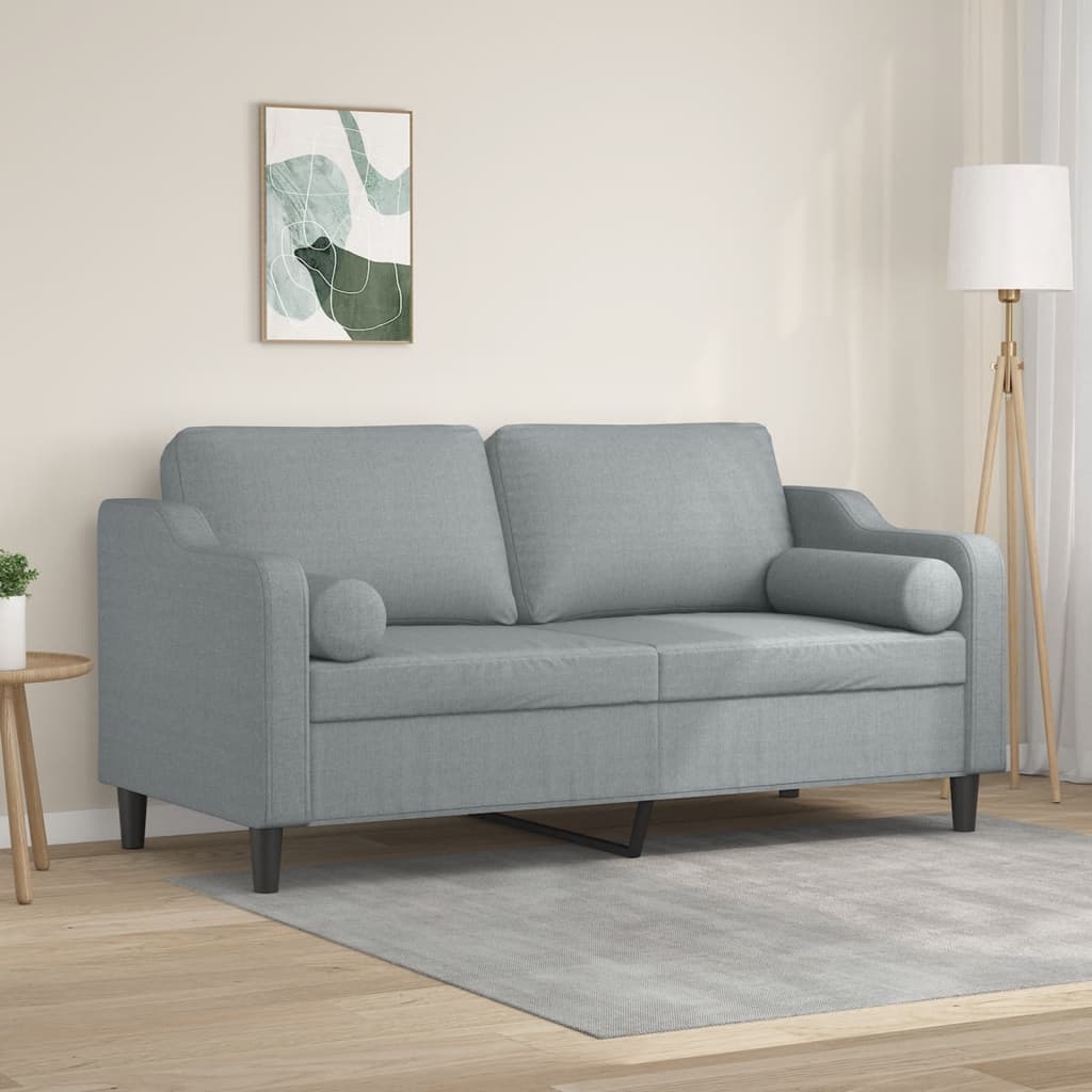 2-Sitzer-Sofa mit Zierkissen Braun 120 cm Stoff