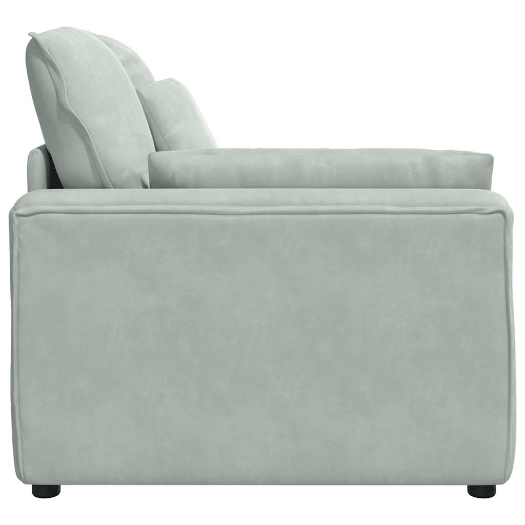 Modulares Sofa Endmodul mit Armlehne Kissen Blau 100 cm