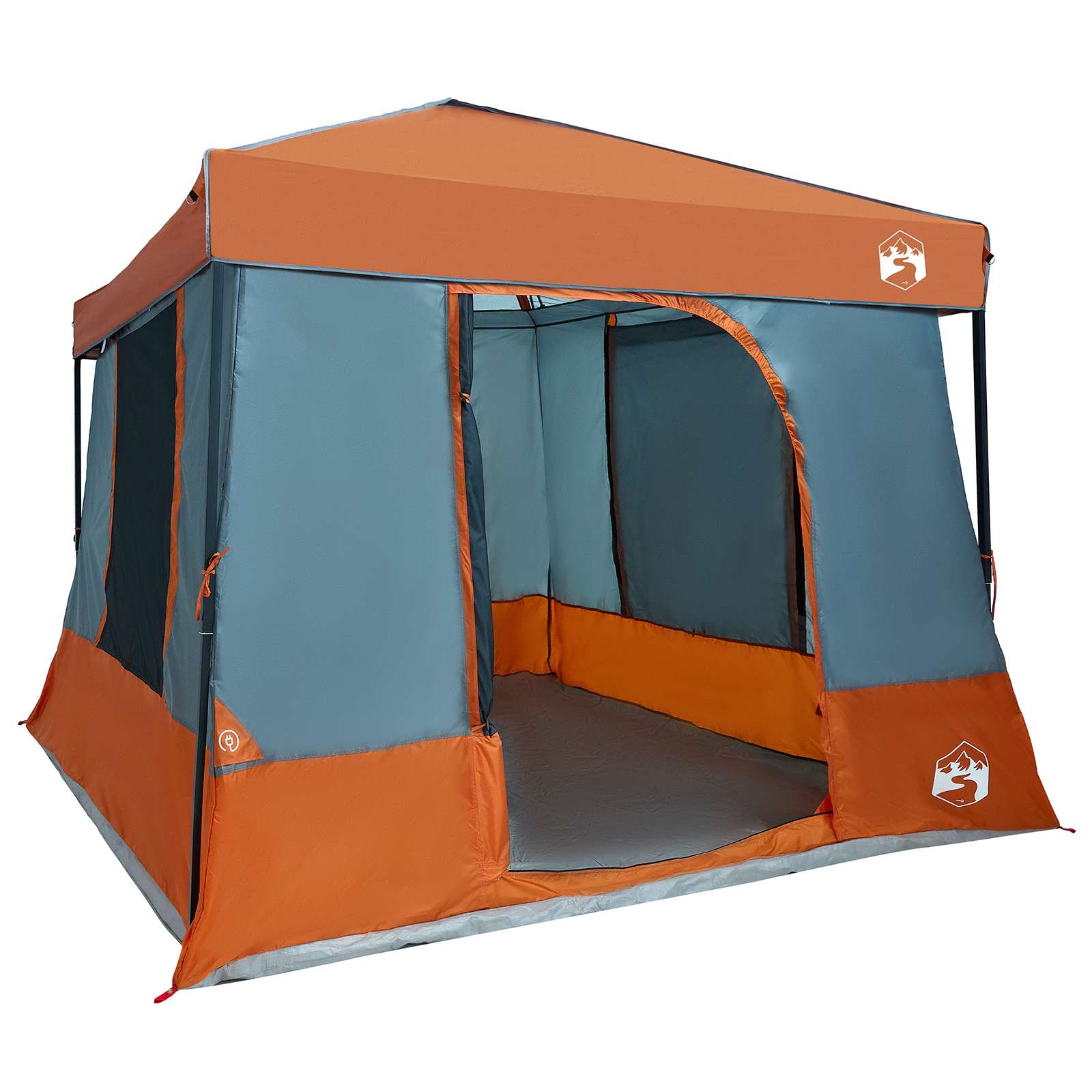 Camping-Zelt-Set mit Dach 2 pcs Blau Taffeta und Stoff