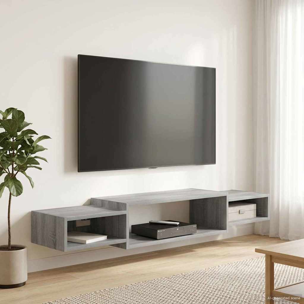 Wandmontierter TV-Schrank Wandhalterung Weiß 140 x 28 x 21 cm