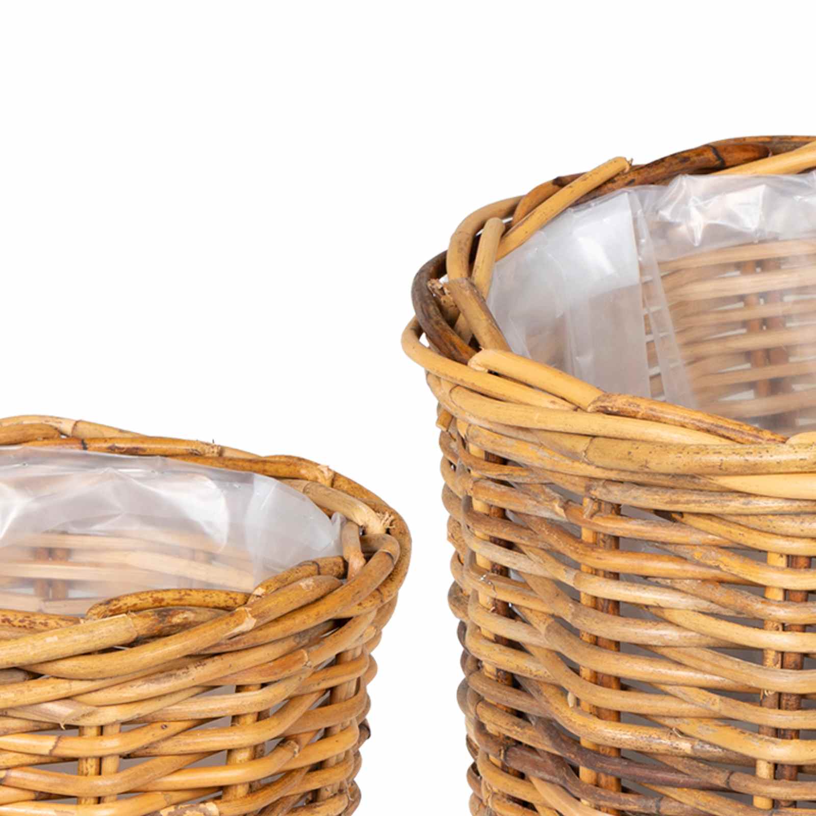 Blumentopf Korb 2 Stk. Natürliches Grau Kubu Rattan
