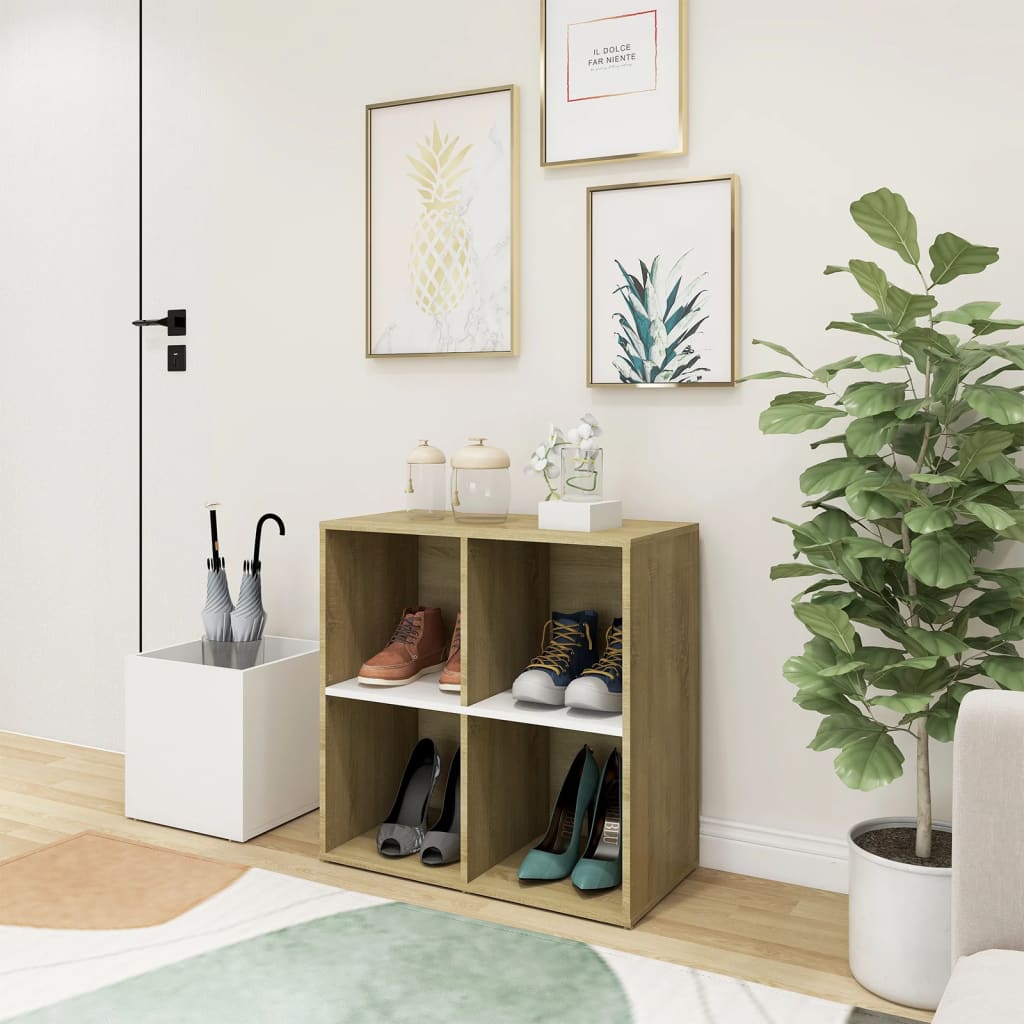 Flur-Schuhschrank Weiß 105x35,5x70 cm Holzwerkstoff