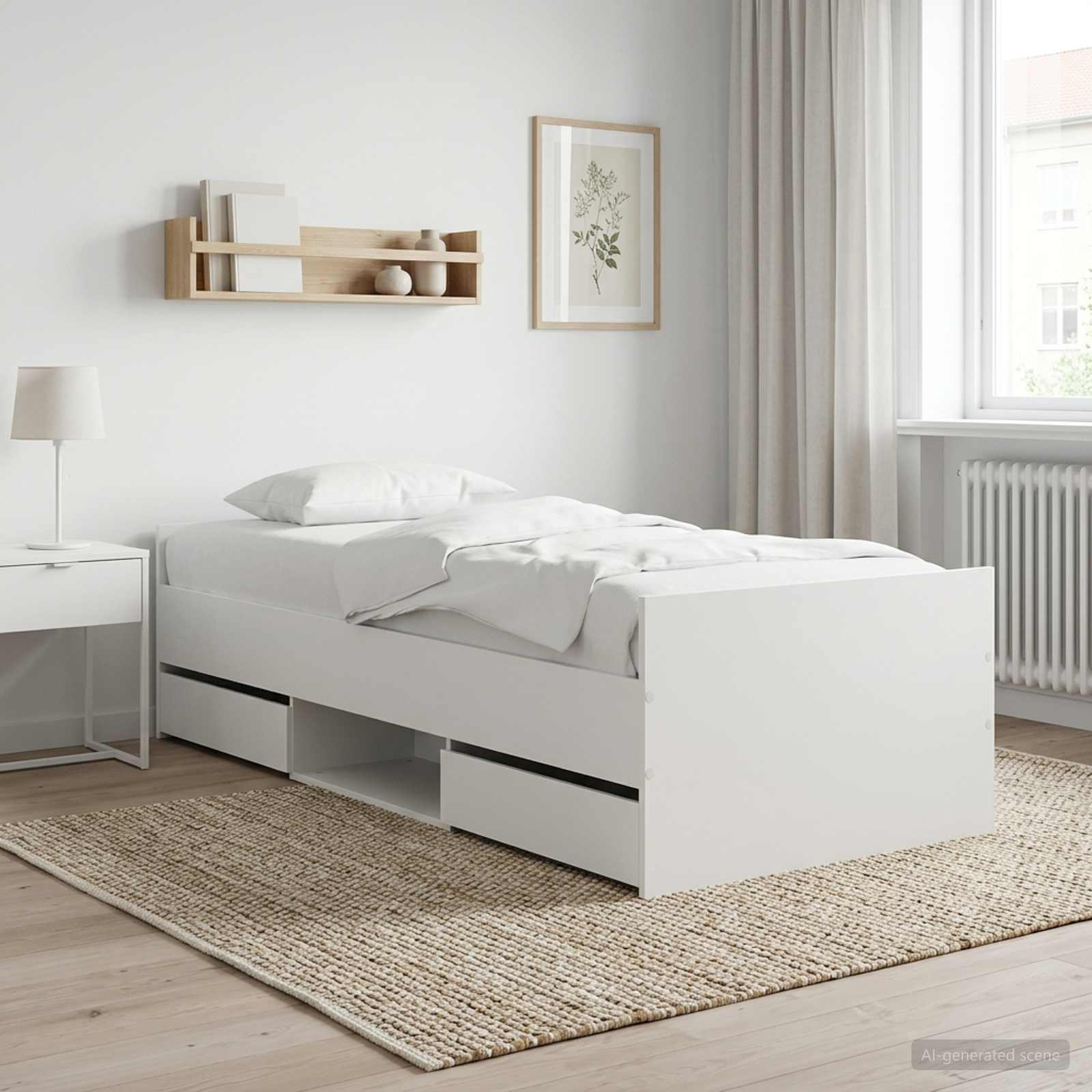 Bettgestell mit Kopf- und Fußteil Weiß 100x200 cm