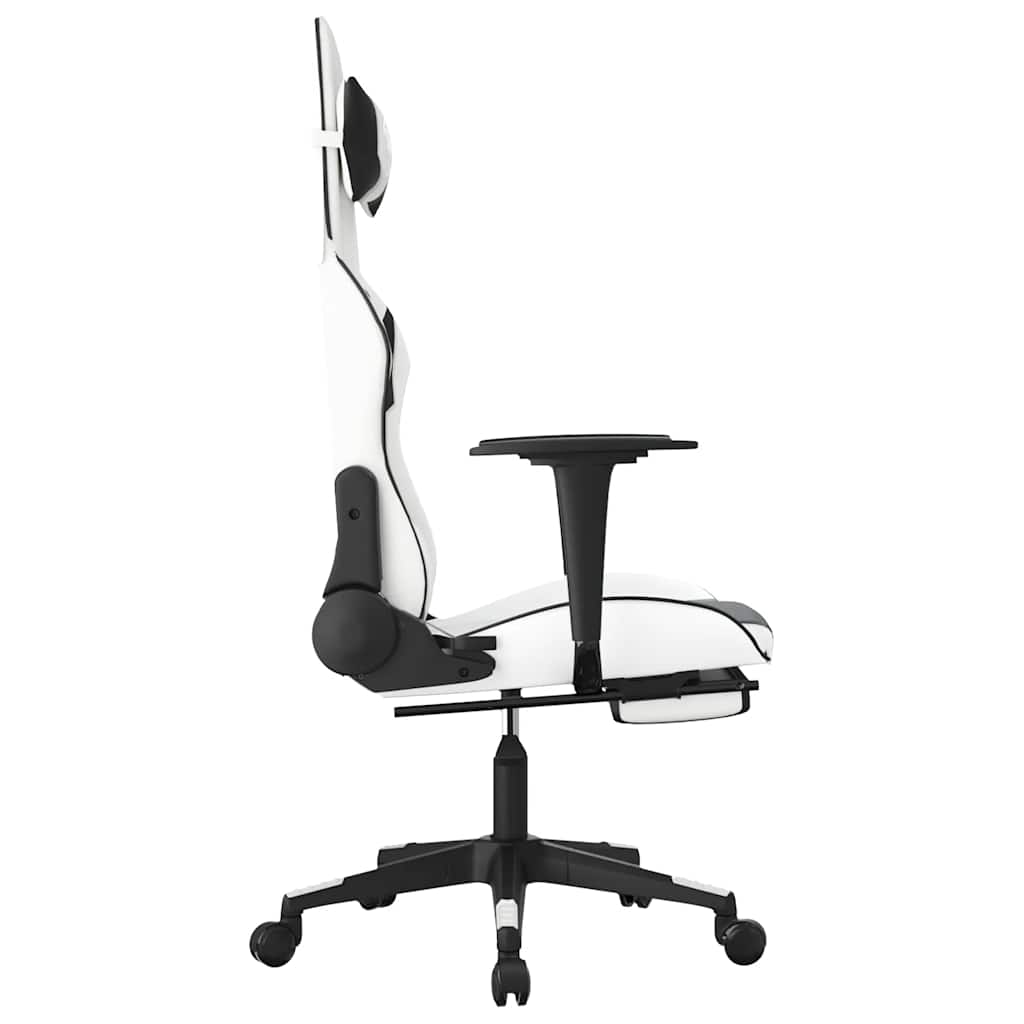 Gaming-Stuhl mit Massagefunktion Schwarz und Blau Kunstleder
