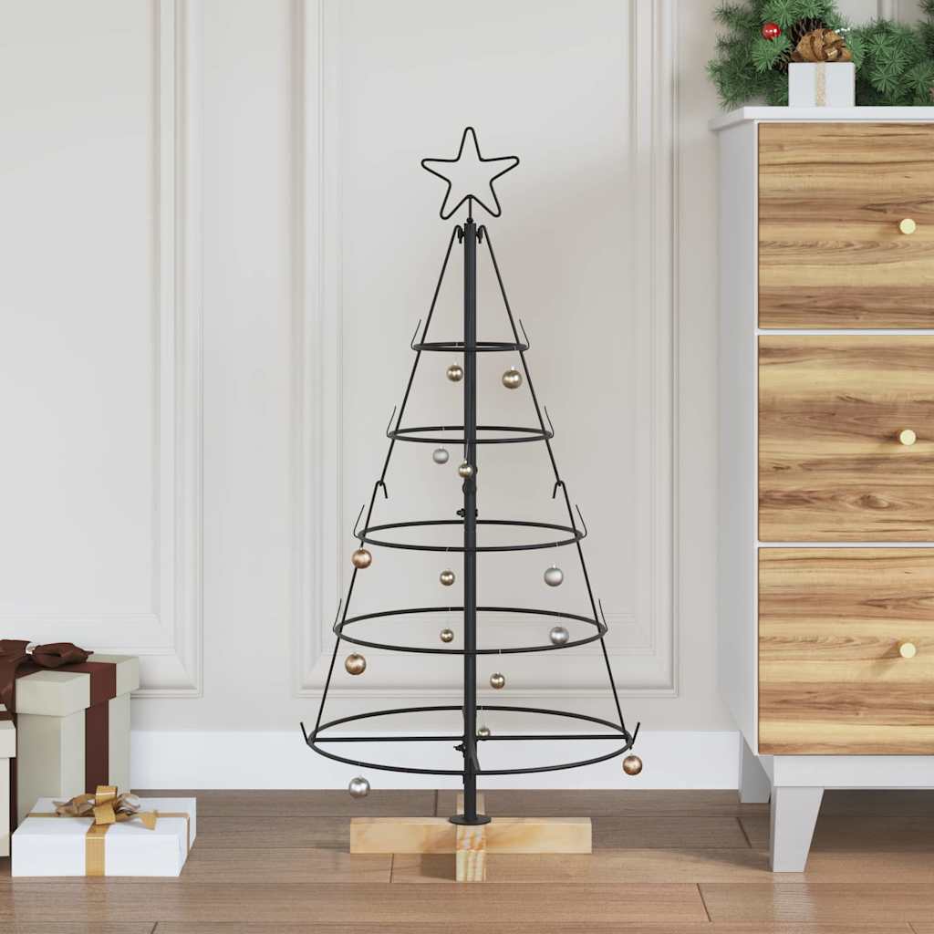 Weihnachtsdeko mit Ständer Schwarz 60 cm Stahl