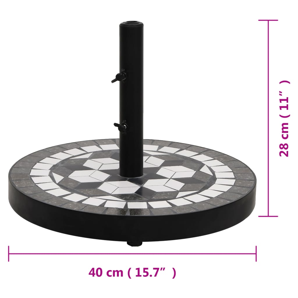 Sonnenschirmständer Terrakotta und Weiß Rund 12 kg
