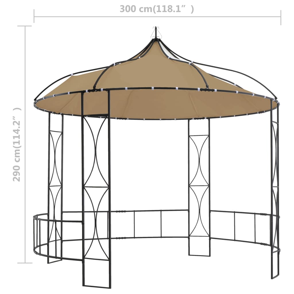 Pavillon 300 x 290 cm Weiß Rund