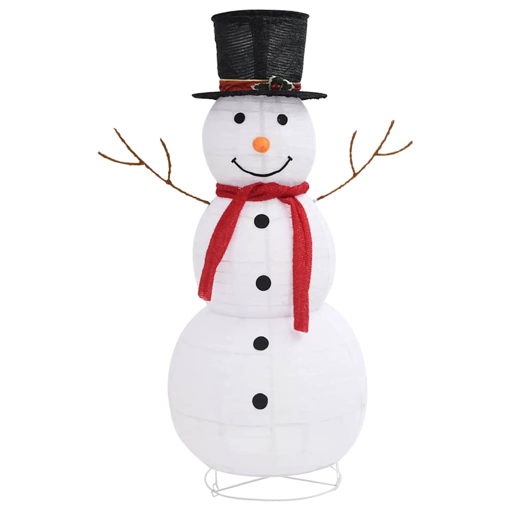 LED-Schneemann Weihnachtsfigur Luxus-Stoff 60 cm