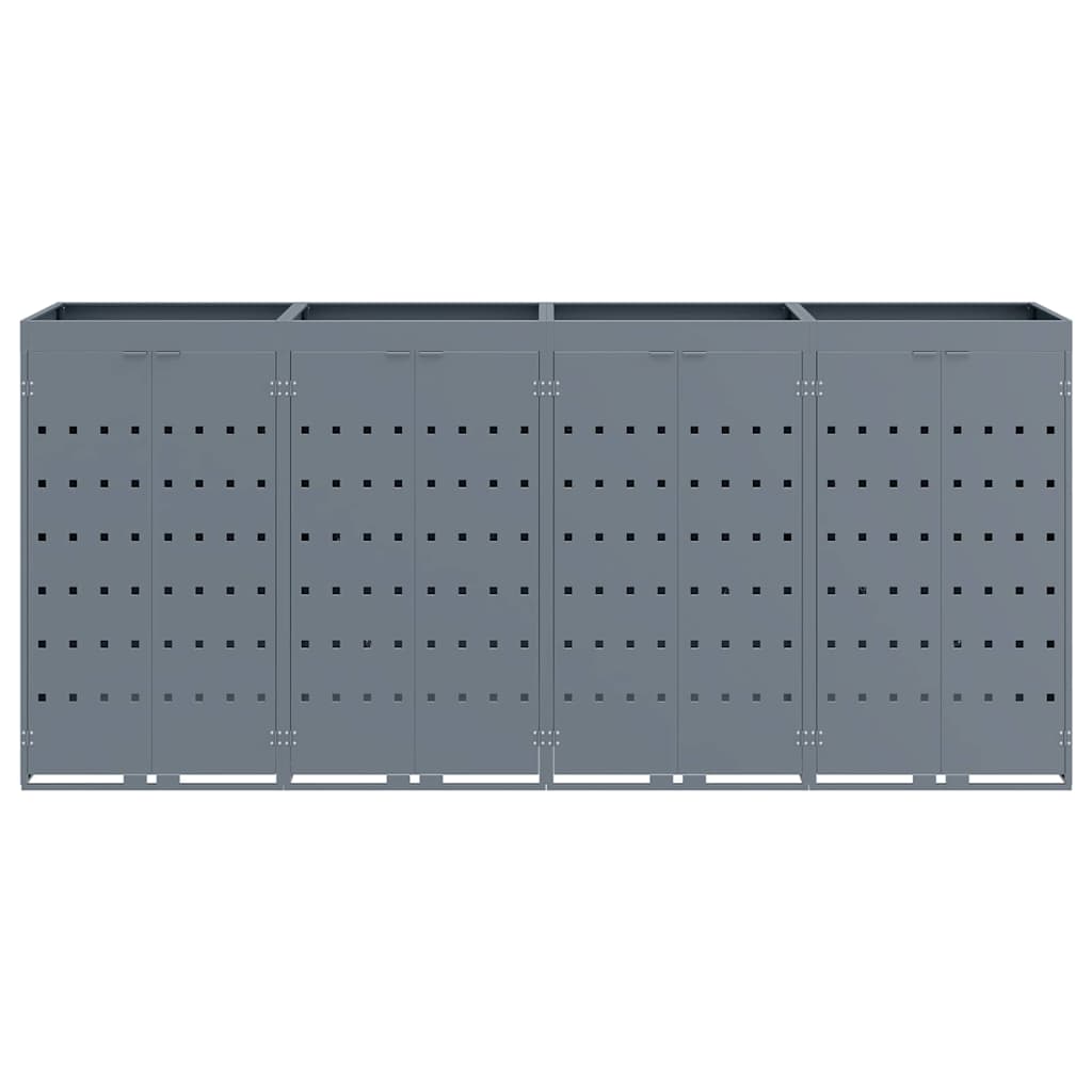 Mülltonnenbox für 2 Tonnen Schwarz 138x79x117 cm Stahl