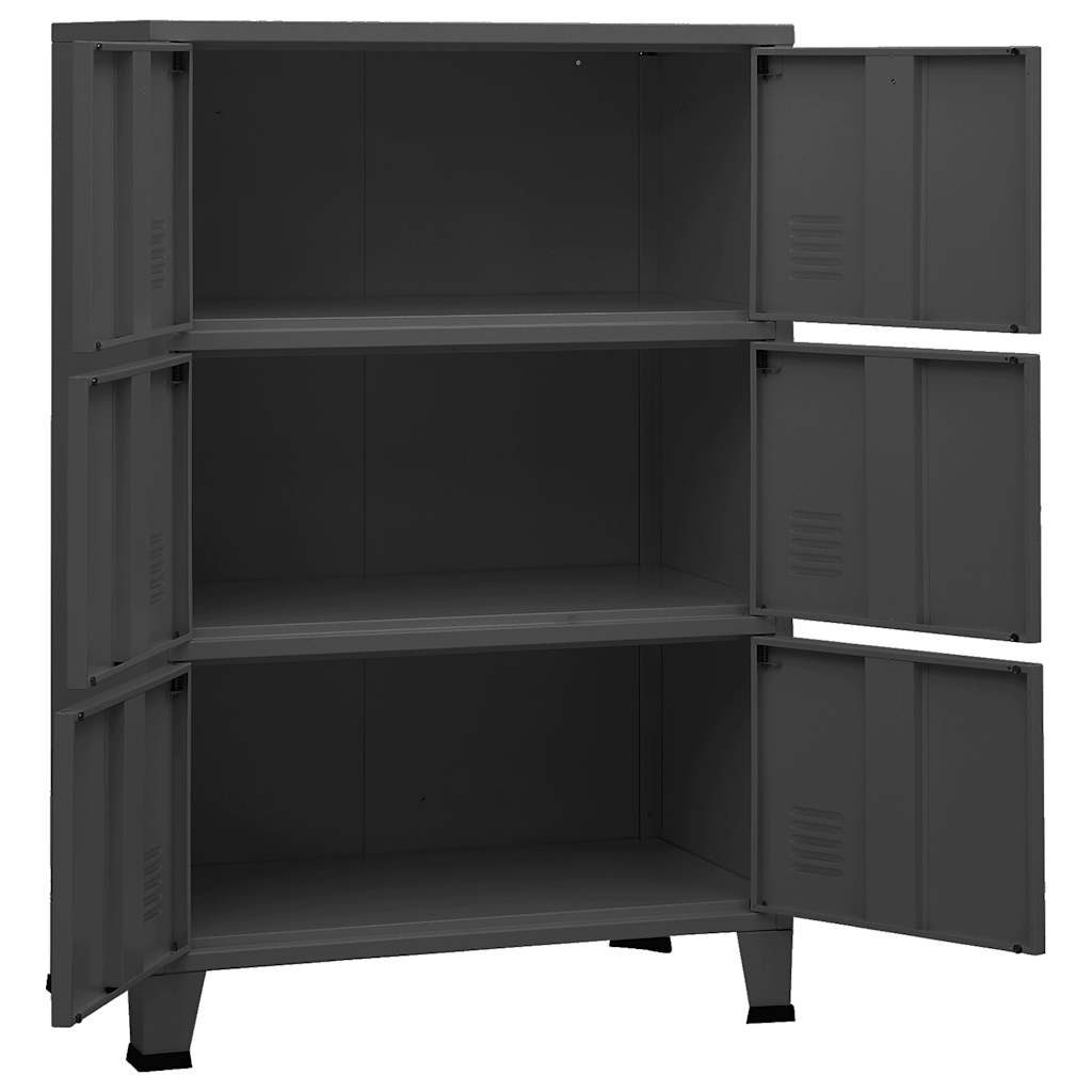 Lagerschrank Industrial Schwarz 75x40x80 cm Stahl