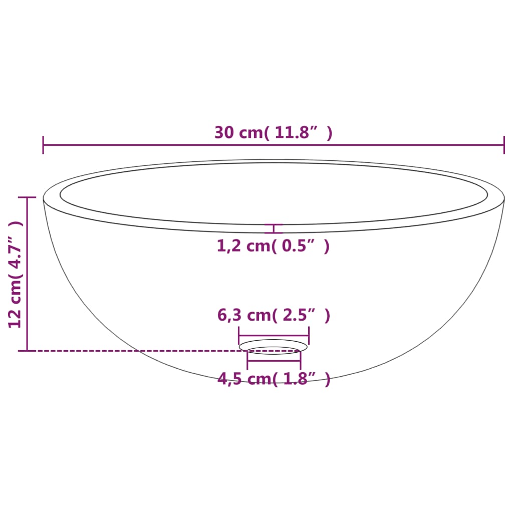 Waschbecken Hartglas 35x12 cm Transparent