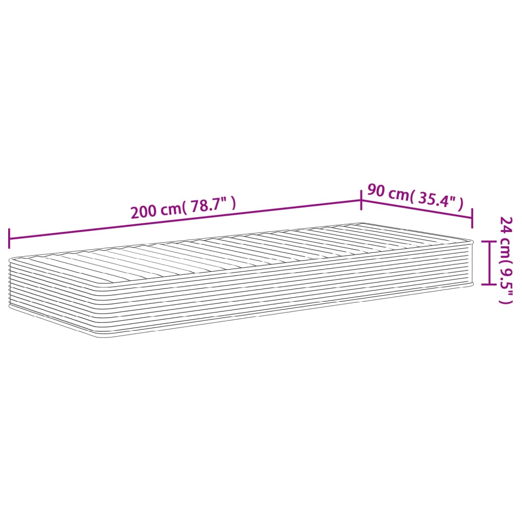 Matratze Schaumstoff Mittelweich 80x200 cm