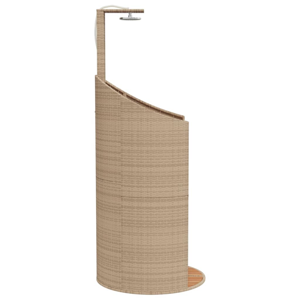 Gartendusche Grau 100x100x241,5 cm Poly Rattan Akazienholz