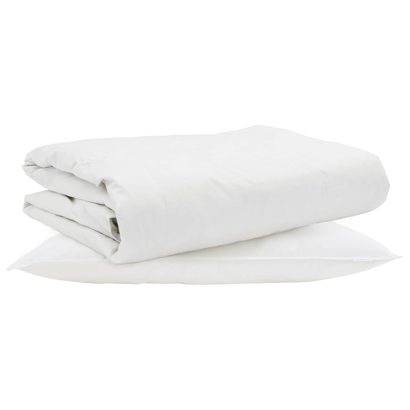 Sommerdecke mit Kissen 2 pcs Weiß Daunenfeder