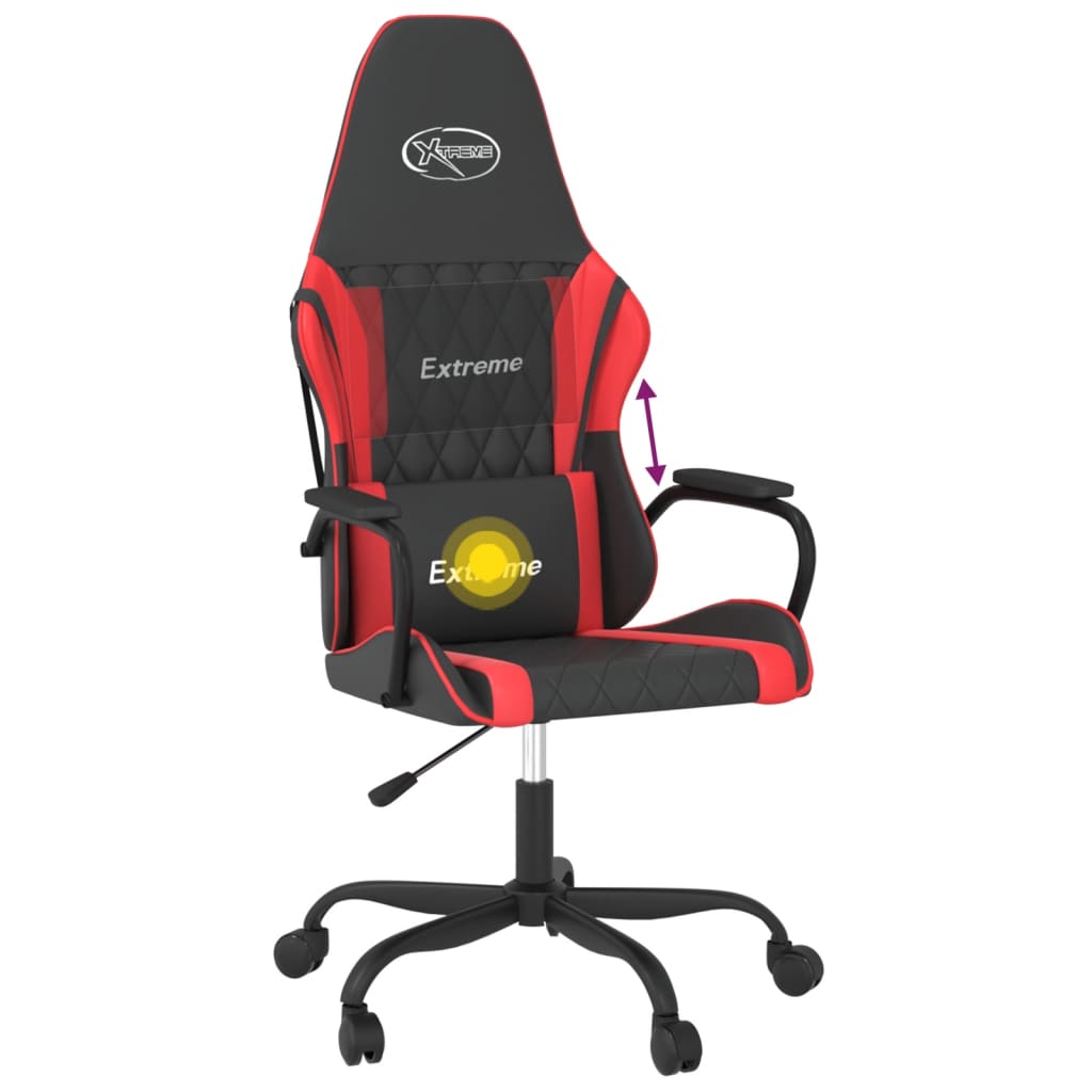 Gaming-Stuhl mit Massagefunktion Schwarz und Blau Kunstleder